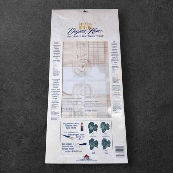 Vintage Plaid Elegant Home Stencils Set of 3 Tuscan French Country 1996 NOS - Picture 9 of 12